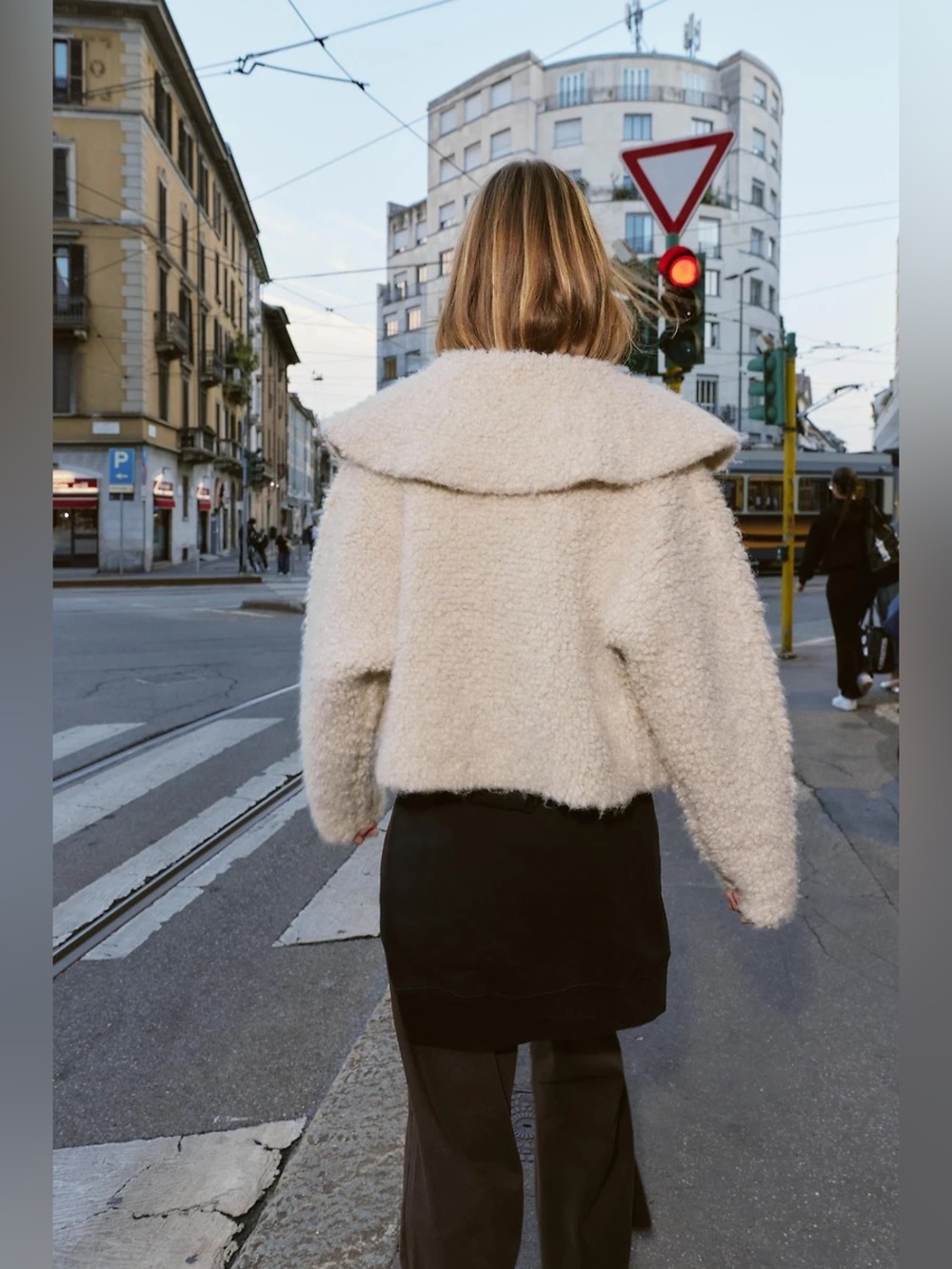Zara Cream Teddy Sherpa Zip Jacket 9598/179/712 NWT - Picture 3 of 8
